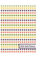 2020-2023 Planner: Four Year Monthly Planner - 48 Month Calendar Scheduler Diary for 4 Years With Notes For Women And Teen Girls - Retro Hearts (8.5"x11")