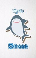 Kyrie Shark A5 Lined Notebook 110 Pages: Funny Blank Journal For Family Baby Shark Birthday Sea Ocean Animal Relative First Last Name. Unique Student Teacher Scrapbook/ Composition Great Fo