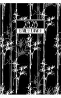 2020 Daily Diary: A5 Full Day on a Page to View DO1P Planner Lined Writing Journal - Black White & Grey Bamboo