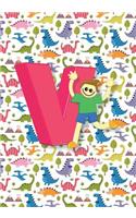 V Notebook: Back to School Notebooks, Soft Paperback, Cute College Ruled Notebook - Journal or Diary Notebook for Boys