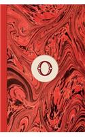Monogram O Marble Notebook (Regency Red Edition): Blank Lined Marble Journal for Names Starting with Initial Letter O