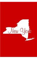 New York - Red Lined Notebook with Margins: 101 Pages, Medium Ruled, 6 x 9 Journal, Soft Cover