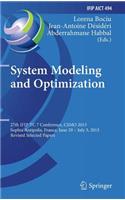 System Modeling and Optimization: 27th Ifip Tc 7 Conference, Csmo 2015, Sophia Antipolis, France, June 29 - July 3, 2015, Revised Selected Papers