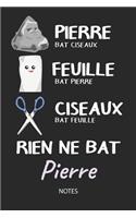 Rien ne bat Pierre - Notes: Noms Personnalisé Carnet de notes / Journal pour les garçons et les hommes. Kawaii Pierre Feuille Ciseaux jeu de mots. Fournitures scolaires, premie