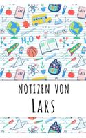 Notizen von Lars: Liniertes Notizbuch für deinen personalisierten Vornamen