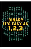 Binary It's Easy As 1 2 3: 120 Pages I 6x9 I Dot Grid I Funny Software Engineering, Coder & Hacker Gifts