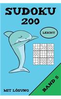 Sudoku 200 Leicht Mit Lösung Band 5: Puzzle Rätsel Heft, 9x9, 2 Rätsel pro Seite
