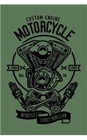 Custom Engine Motorcycle: Notebook / Journal For Your Everyday Needs - 110 Dotted Pages Large 6x9 inches Gift For Men and Women
