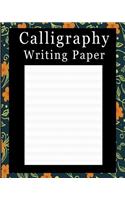Calligraphy Writing Paper: Art Flower Print (3) - 50 Page - Blank Calligraphy Writing Guide Paper Notebook - For Letter Practice [classic]
