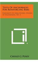 Tests of Anchorages for Reinforcing Bars: University of Iowa Studies, Studies in Engineering, No. 3(English)