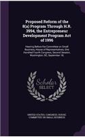 Proposed Reform of the 8(a) Program Through H.R. 3994, the Entrepreneur Development Program Act of 1996: Hearing Before the Committee on Small Business, House of Representatives, One Hundred Fourth Congress, Second Session, Washington, DC, September 18,