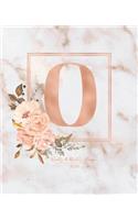 Weekly & Monthly Planner 2020 O: Pink Marble Rose Gold Monogram Letter O with Pink Flowers (7.5 x 9.25 in) Horizontal at a glance Personalized Planner for Women Moms Girls and Schoo