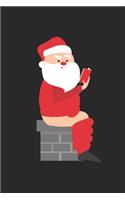 Pooping Santa Notebook - Adult Christmas Journal - Santa Taking A Dump on Chimney Diary: Medium College-Ruled Journey Diary, 110 page, Lined, 6x9 (15.2 x 22.9 cm)