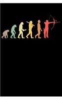 Bogenschützen Notizbuch: A5 Kariert 108 Seiten - Retro Bogenschießen Evolution Notizheft - Geschenk für Bogenschützen