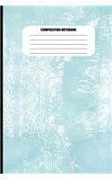 Composition Notebook: Grunge Pattern #1 in Light Turquoise (100 Pages, College Ruled)