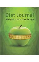 Diet Journal Weight Loss Challenge: Personal Food Record Notebook Exercise Calorie Counter Diary(1 Diet Journal Food Exercise Diary)