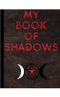 My Book of Shadows-Red Letters-Dark Brown Leather-Triple Goddess, College Ruled