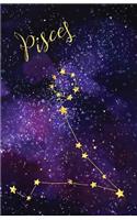 Bullet Journal Zodiac Sign Pisces Constellation: 162 Numbered Pages with 150 Dot Grid Pages, 6 Index Pages and 2 Key Pages in Easy to Carry 5.5 X 8.5 Size.