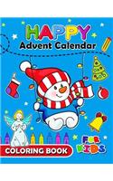 Happy Advent Calendar Coloring Book for Kids