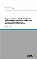 Hugo Von Hofmannsthals Ein Brief