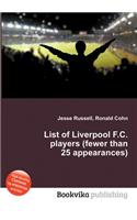 List of Liverpool F.C. Players (Fewer Than 25 Appearances)