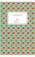 Accounting Ledger: Orange Flowers Pattern Simple Accounting Ledger Book