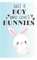 Just A Boy Who Loves Bunnies: Cute Bunny Lovers Journal / Notebook / Diary / Birthday Gift (6x9 - 110 Blank Lined Pages)