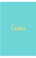 Candace: Personalized Name Turquoise Matte Soft Cover Notebook Journal to Write In. 120 Blank Lined Pages