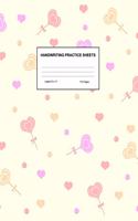 Handwriting Practice Sheets: Cute Blank Lined Paper Notebook for Writing Exercise and Cursive Worksheets - Perfect Workbook for Preschool, Kindergarten, 1st, 2nd, 3rd and 4th Gr
