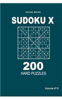 Sudoku X - 200 Hard Puzzles 9x9 (Volume 10)