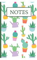 Notes: Journal For Organizing/Consolidating Notes In One Place - 120 Lined Pages - 6 x 9 - Cactus Design (Communication Book, Writing Pad)