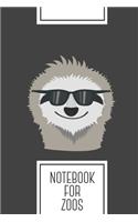Notebook for Zoos: Lined Journal with Sloth with sunglasses Design - Cool Gift for a friend or family who loves fun presents! - 6x9" - 180 White lined pages - You Can 