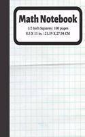 Math Notebook: 1/2 inch Square Graph Paper for Students and Kids, 100 Sheets (Large, 8.5 x 11)(32 Graph Paper Notebooks)