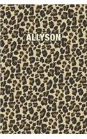 Allyson: Personalized Notebook - Leopard Print (Animal Pattern). Blank College Ruled (Lined) Journal for Notes, Journaling, Diary Writing. Wildlife Theme Des