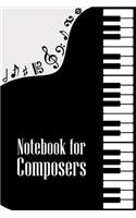 Notebook for Composers: DIN-A5 sheet music book with 100 pages of empty staves for composers and music students to note melodies and music