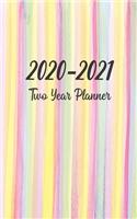 2020-2021 Two Year Planner: Unique Calendar with Lined Boxes