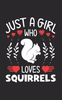 Just A Girl Who Loves Squirrels: Squirrels Lovers Girl Funny Gifts Journal Lined Notebook 6x9 120 Pages