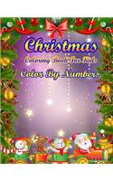 Christmas Coloring Book For Kids Color By Numbers: 50 Color By Numbers Christmas Coloring Pages for Kids