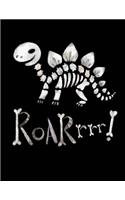 Dinosaur Bones Roar Notebook - College Ruled