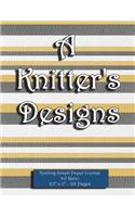 Knitting Graph Paper Journal. 4: 5 Ratio. 8.5" x 11". 120 Pages: Knitted Textile Design In Tan White Grey Pattern Cover. Knitting Graphs, Knitters Journal, Knitting Design Grid, Bla