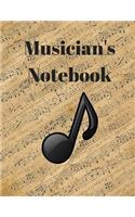 Musician's Notebook: Songwriting Journal Music Composition Notebook with Blank Sheet Music and Lined Paper for Song Lyrics