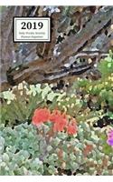 2019 Daily Weekly Monthly Planner Organizer: Schedule Events, Goals and Things to Do - Medium Sized Agenda Notebook with Abstract Succulents Cover Design