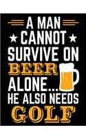 A Man Cannot Survive On Beer Alone... He Also Needs Golf