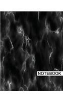 Notebook: 8" x 10", For Writing, Journaling, & Notes, 100 Pages, Stone Marble (Black), [Classic Notebook]