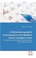 Metalexicographic Investigation into Modern Greek Complex Verbs