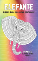 Libros para colorear Zentangle - Alivio del estrés Mandala - Animales - Elefante