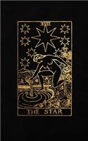 The Star: Tarot Card Bullet Journal - 5 x 8 Notebook - Black and Gold Design - Dot Grid Notebook