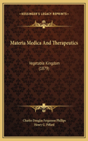 Materia Medica And Therapeutics