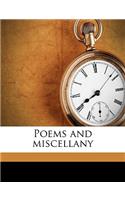 Poems and Miscellany