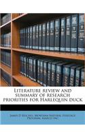 Literature Review and Summary of Research Priorities for Harlequin Duck
